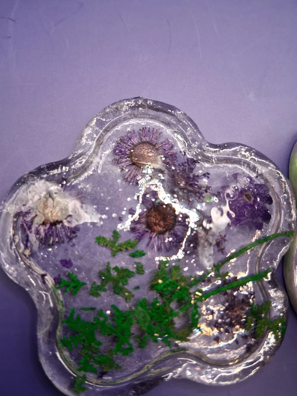 Purple and Green Flower Trinket Box